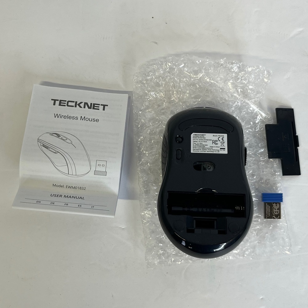 TeckNet Wireless Mouse EWM01832 Black 2.4G‎ USB Nano Receiver Optical Ergonomic - Picture 3 of 3